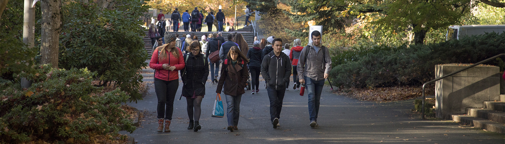 Students walking on the UW campus.