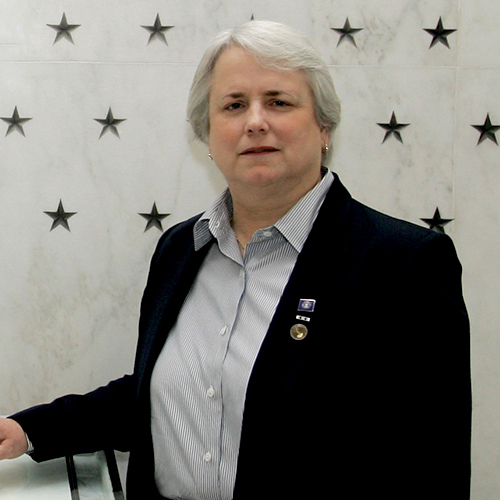 Helen Noyes at the CIA Memorial Wall