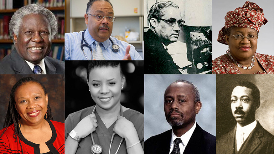 Montage of photos of Black leaders in the sciences, past and present.