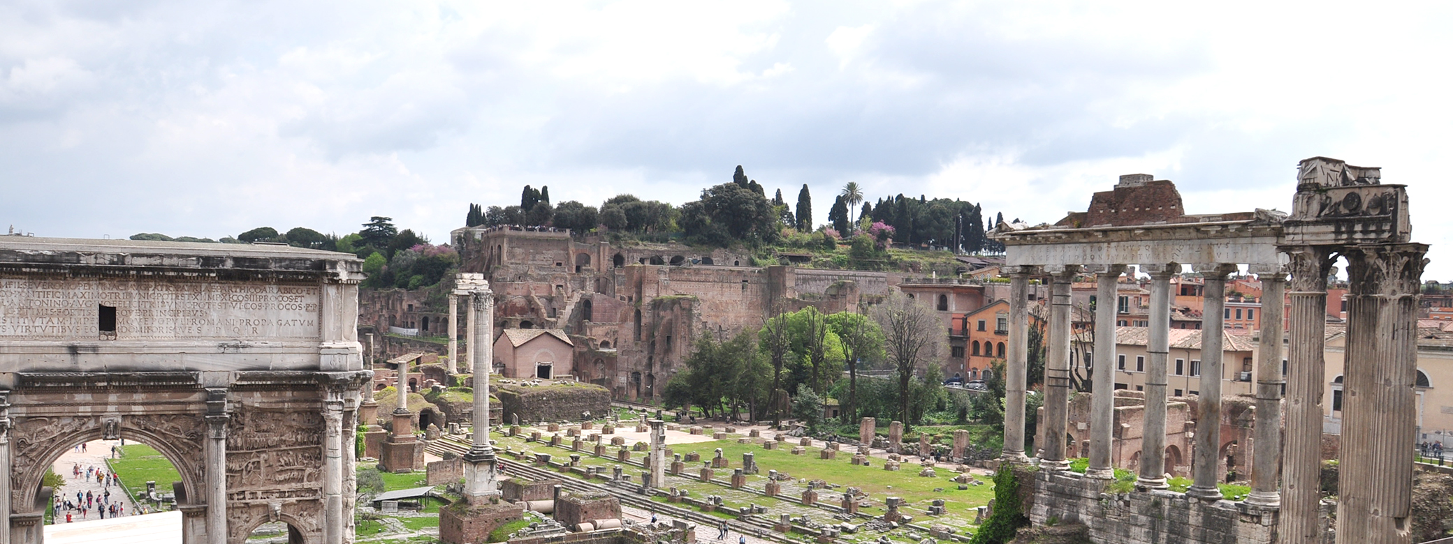 Expansive view of the Roman Forum